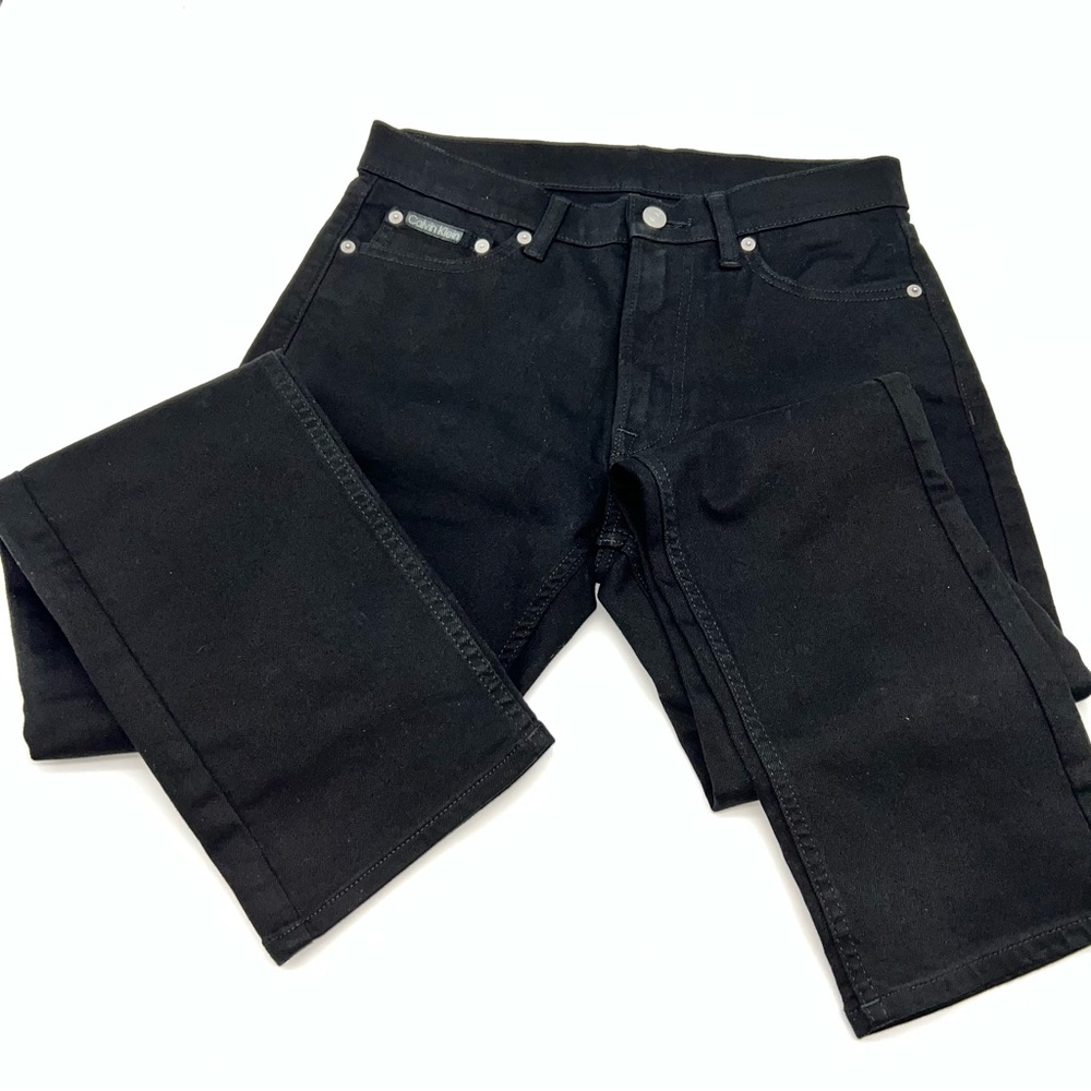 Calvin Klein Men's Black Slim Straight Fit Denim Jeans w/Stretch W28 X L30 - Picture 7 of 14